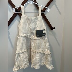 NWT! Adorable toddler girl dress neutral colors 4T Modern Moments